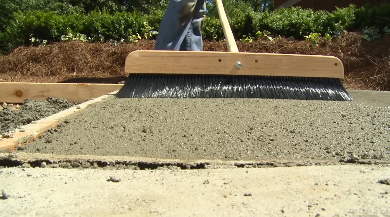 High-quality concrete finishing techniques with professional broom finish